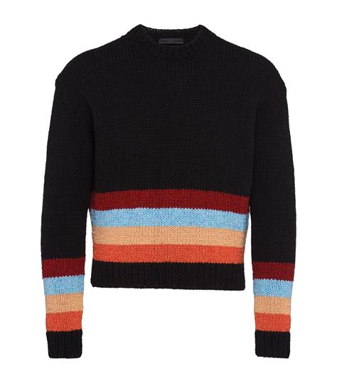 prada black striped sweater|prada uk price.